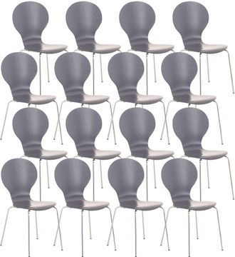 Clp Clp - Set De 16 Sillas De Visita Diego Apilable Gris