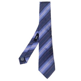 HUGO BOSS Boss By Hugo Boss Navy Blue Striped Silk Narrow Tie