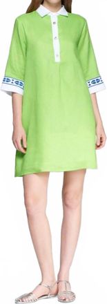 Vilagallo Linen Dress In Lino Verde