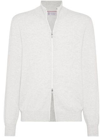 Brunello Cucinelli high-neck cashmere cardigan - men - Cashmere - 60 - Grey