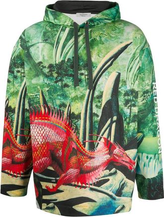 Valentino Garavani Red Dragon Print Hoodie