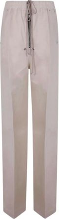 Rick Owens Broeken, Dames, Grijs, XS, Katoen, Wijde Pijpen Broek