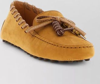 Tod's moccasin loafers tassels bow rubber sole