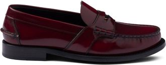 Prada brushed-leather loafers - women - Leather - 35.5 - Red
