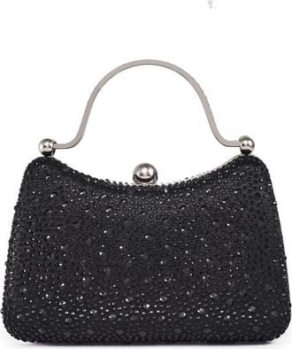 Lady Couture Double Metal Handles Dazzling Evening Handbag in Black at Nordstrom, Size Small