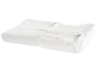 Beliani Beliani - Coperta Di Plaid Decorativa Da Soggiorno 200 X 220 Cm Bianca Chaab