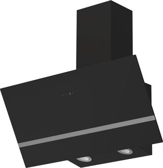 Respekta Cappa aspirante Cappa inclinata senza testa da 80 cm cappa a parete vetro nero led Respecta