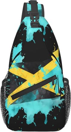 Generic Bahamas Flag Sling Bag Lightweight Chest Bag With Zipper Sling Backpack For Runner Outdoors Men