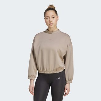 adidas Sweatshirt ADIDAS PERFORMANCE MOTION ES COVER, Damen, Gr. XL, chalky braun, Obermaterial: 73% Polyester, 19% Baumwolle, 8% Elasthan, Rundhals, angeset
