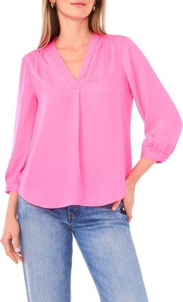 Vince Camuto Rumpled Satin Top in Pink Shock at Nordstrom Rack, Size X-Large