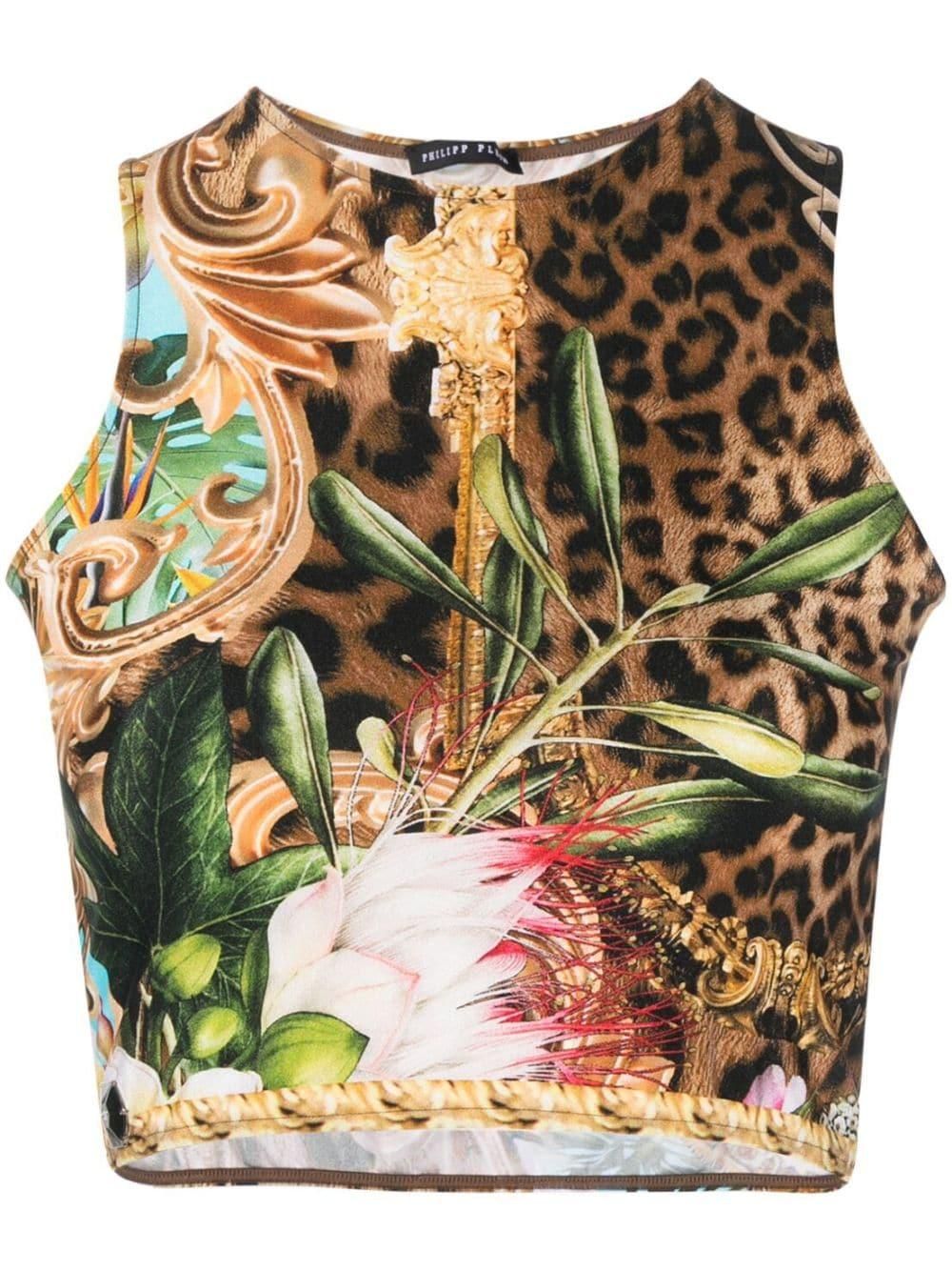 Top Cropped Philipp Plein - Blanco - Manga 3/4