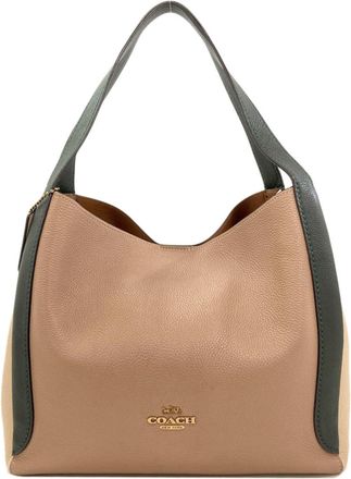 Coach Beige Green Leather Tote Bag (Pre-Owned)