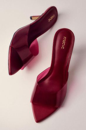 Maeve PVC Pointed-Toe Mule Heels