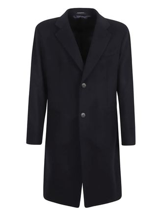Emporio Armani button cashmere coat - Blue