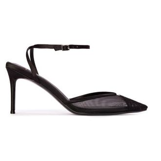 Black Suede Studio Cara 80 Mesh Pump in Black Mesh at Nordstrom, Size 37.5