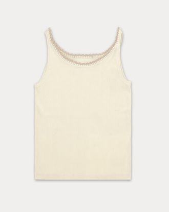 Fortela Claire Wide Ribbed Jersey Tank Top in White at Nordstrom, Size Medium Eu