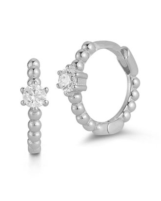 Glaze Jewelry Silver Cz Huggie Earrings