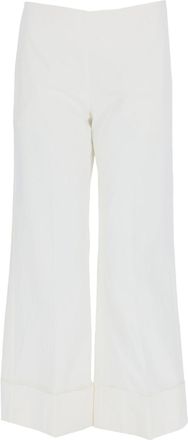 Fay Cotton-Blend Cropped Wide-Leg Pants