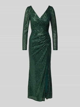 Troyden Collection Abendkleid mit Paillettenbesatz in Smaragd, Gr&ouml;&szlig;e 34