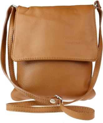Girly HandBags Womens Genuine Leather Shoulder Bag Small Cross Body Messenger Soft Leather Vera Pelle Phone Holder Holiday- Tan