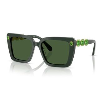 Swarovski Sunglasses Square Full Rim, Black Frame And Dark Grey Lens Sk6032100187