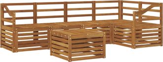 vidaXL Conjunto De Sof&aacute;s De Exterior 6 Uds. Natural Poli&eacute;ster Vidaxl
