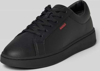 HUGO BOSS Low Top Sneaker mit Label-Pr&auml;gung Modell NESTON_TENN_PU in Black, Gr&ouml;&szlig;e 40