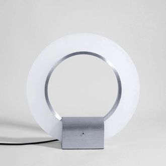 Maisons du monde L&aacute;mpara de anillo LED de aluminio pulido plateado