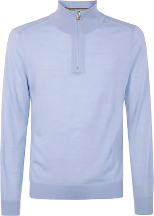 Paul Smith Maglione a collo alto con zip corta - Blu