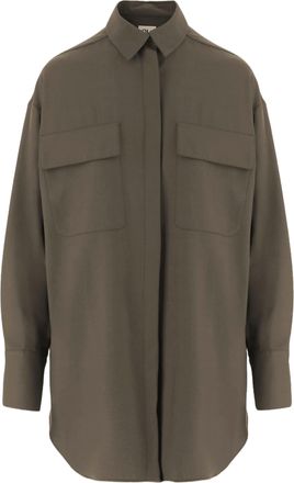 Ql2 Quelledue Stretch Wool-Blend Shirt With Hidden Button Closure