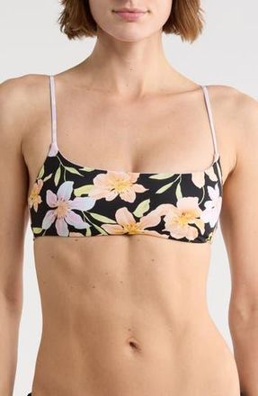 Billabong Twin Sol Reversible Jaclyn Crop Bikini Top in Black Multi at Nordstrom Rack, Size Large