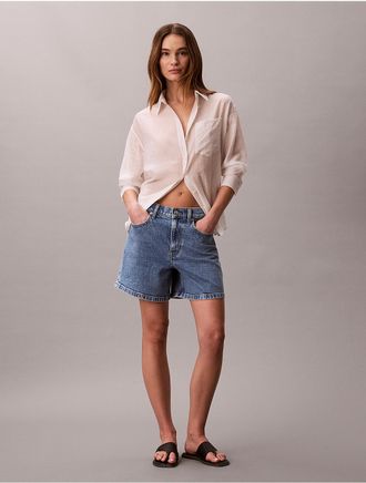Calvin Klein Jeans Calvin Klein Womens Denim A-Line Shorts - Blue - 32