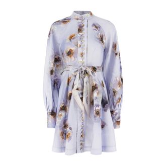 Zimmermann Shirt Dresses, female, Purple, XS, Hypnotic Buttoned Mini Dress