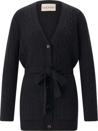 Valentino Truien & Vesten, Dames, Zwart, M, Kasjmier, Kabel gebreid vest