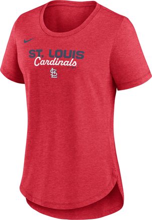 Nike St. Louis Cardinals Arched Team Name Nike Womens MLB T-Shirt in Red | NKMVEX48SCN-SVQ