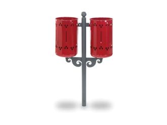 OEM Cestino Old Style Double 576 Giochipark Acciaio Zincato Verniciato &oslash;75x52h - Ral 3003 - Da Interrare