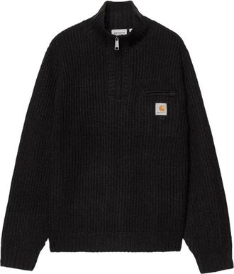 Carhartt Work in Progress Zwarte Halfzip Sweater - Heren - Coltruien - Zwart - L - Truien & Vesten