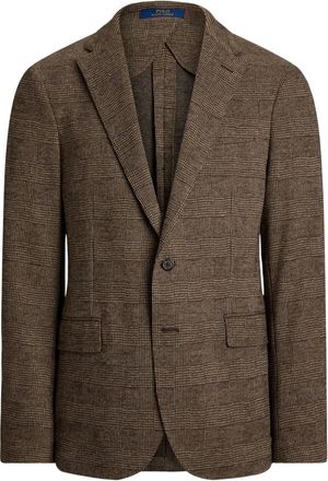 Polo Ralph Lauren checke-pattern single-breasted blazer - Brown