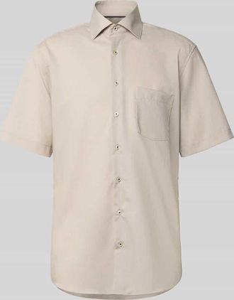 Eterna Regular Fit Freizeithemd aus Lyocell-Mix in Sand, Gr&ouml;&szlig;e 39