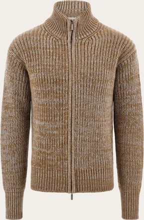 Ferragamo Men High neck cardigan Beige