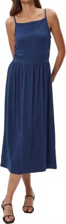 Michael Stars Matilda Square Neck Flare Midi Dress In Nocturnal