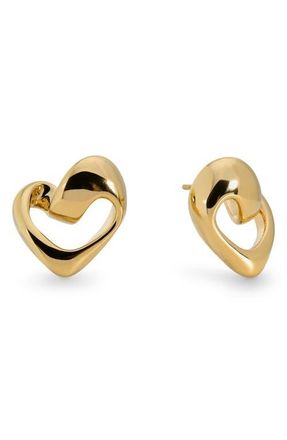 Monica Vinader Infinity Heart Stud Earrings in 18K Gold Vermeil at Nordstrom