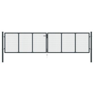 Berkfield Home Mesh Garden Gate Galvanised Steel 400x150 cm Grey