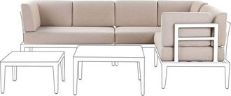 Beliani Beliani - Set di copricuscini da giardino da seduta beige Rima iii