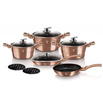 Berlinger Haus Berlinger Haus Bh-6191 Set Di Pentole In Granito Oro Rosa