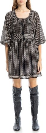 Max Studio Puff Sleeve Minidress in Black at Nordstrom Rack, Size X-Small