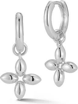 Chloe and Madison Clover Hoop Earrings in Silver at Nordstrom Rack