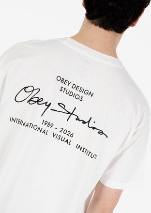Obey Obey Institute tee pigment vintage white