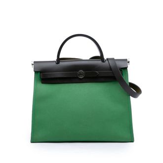 Herm&egrave;s Pre-owned Hermes Military Toile and Vache Hunter Herbag Zip 31 Ladies 4W8M87FJXN74SEEF