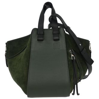 Loewe Hammock Bag Leather And Suede Green Suede Handbag (Pre-Owned)